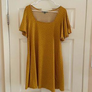 Good Luck Gem Yellow Flutter Sleeve Dress